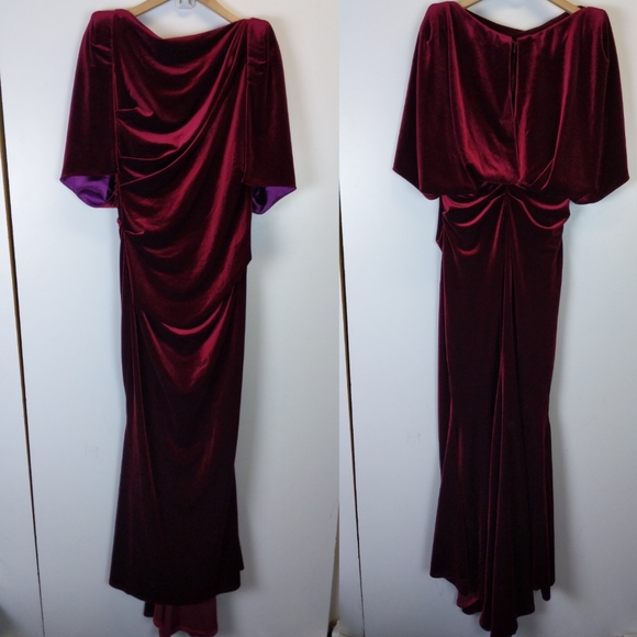 Talbot Runhof Lobata Velvet Capelet Gown - Picture 2 of 6